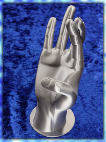 Dekorative Hand in Silber